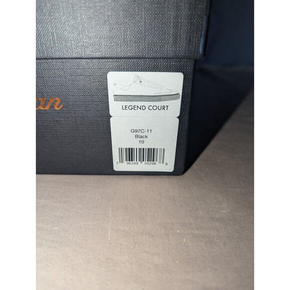 Good Man Brand shoes size 10 black Legend Court Napa Italy Leather Suede Sneaker - Picture 3 of 16